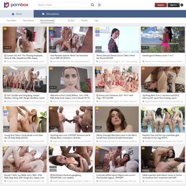 Pornbox homepage