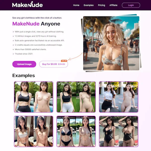 MakeNude homepage