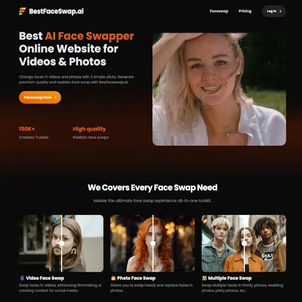 bestfaceswap-ai homepage